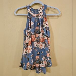 Altard State Blue Floral Halter Neck Top